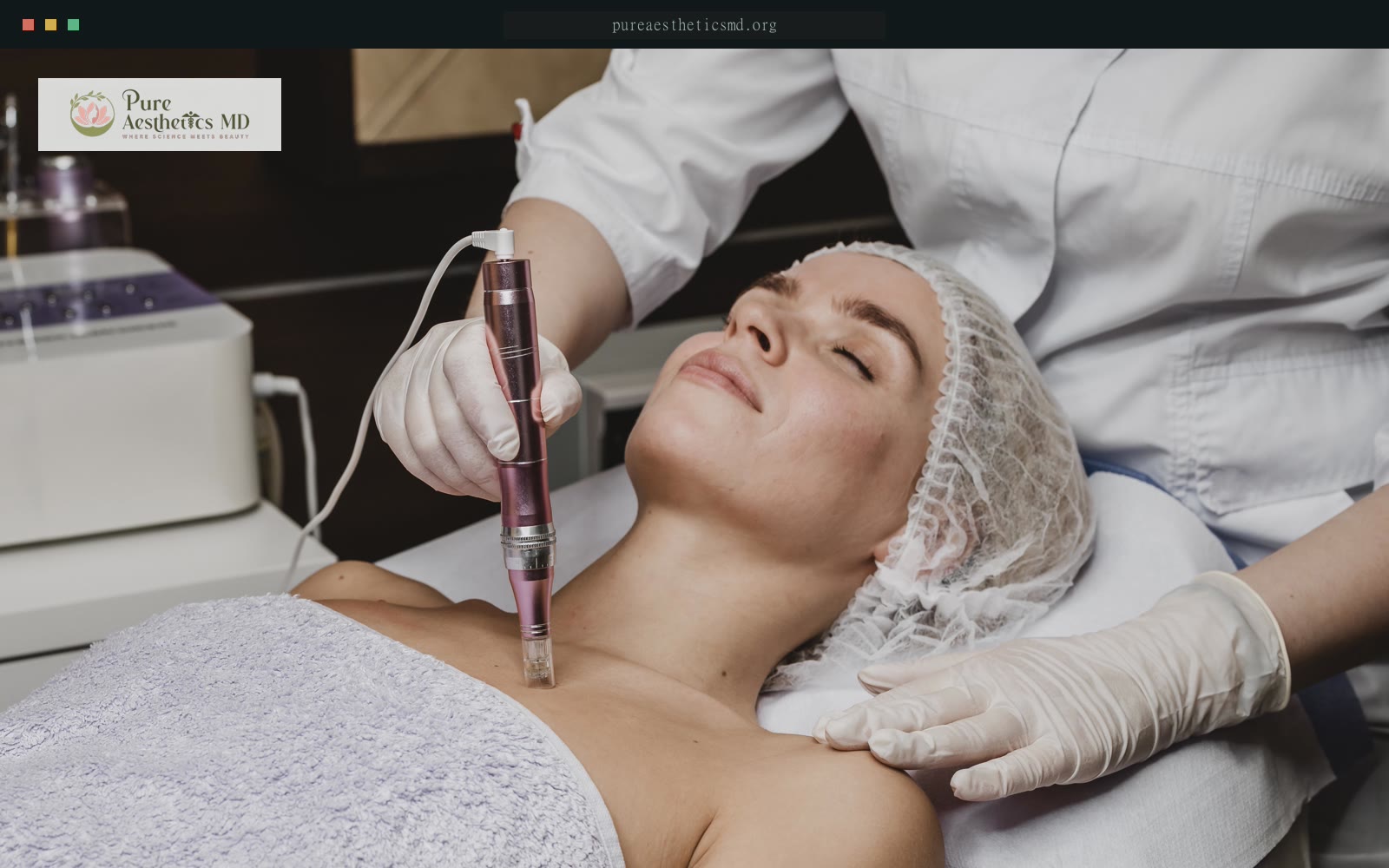 Pure Aesthetics MD website homepage